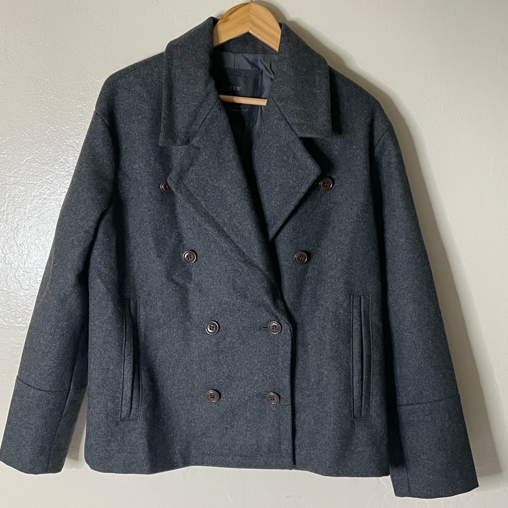 J.Crew women’s gray felt double Breasted Jacket Coats